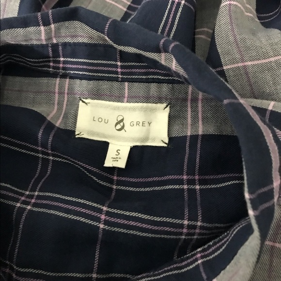 LOU & GREY PLAIDS BUTTON FRONT BOYFRIEND TUNIC 171 - Picture 6 of 8